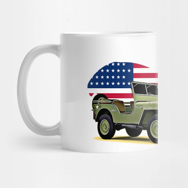 Willys Jeep USA Print by Auto-Prints